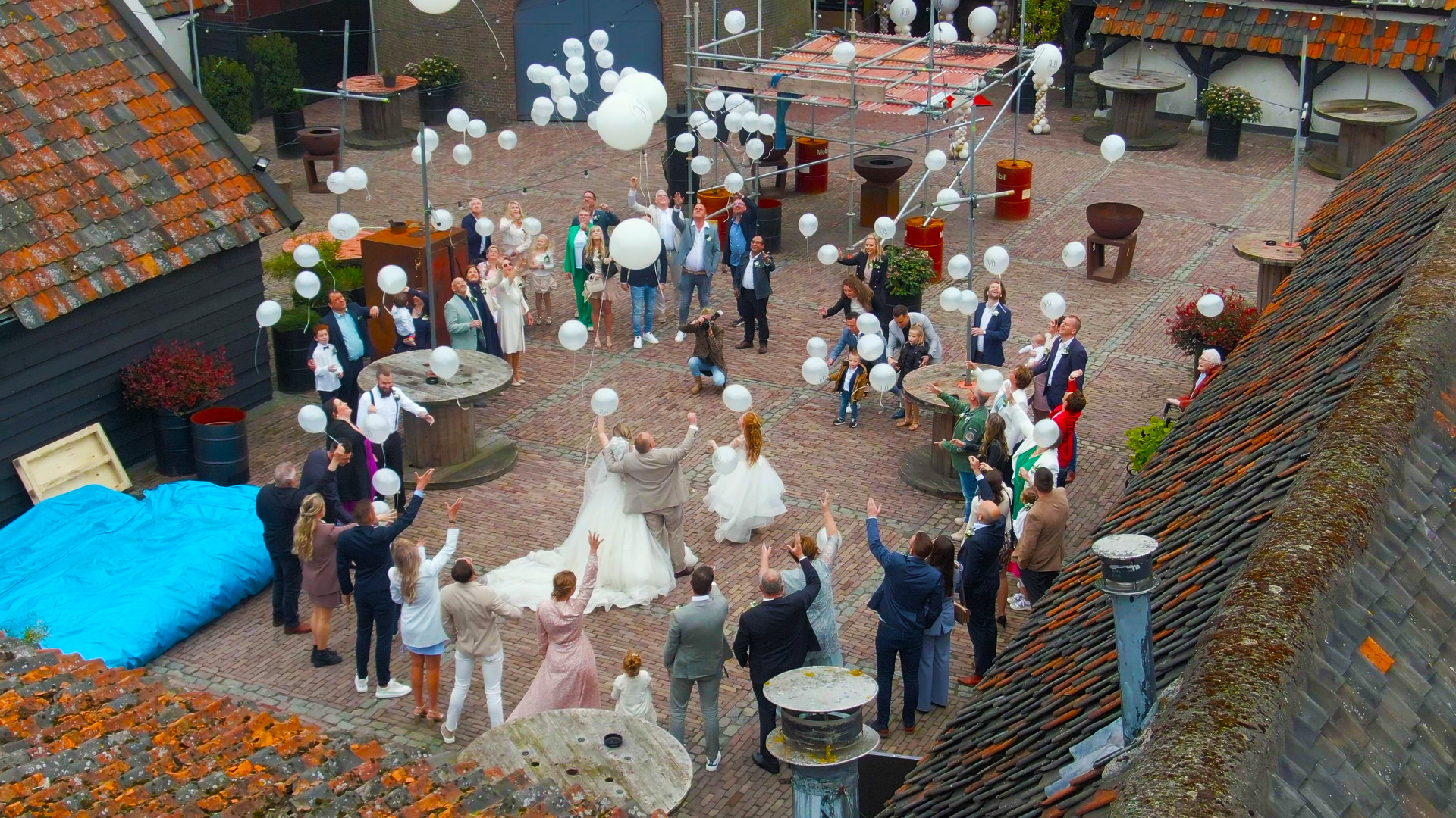 Drone bruiloft ballonnen